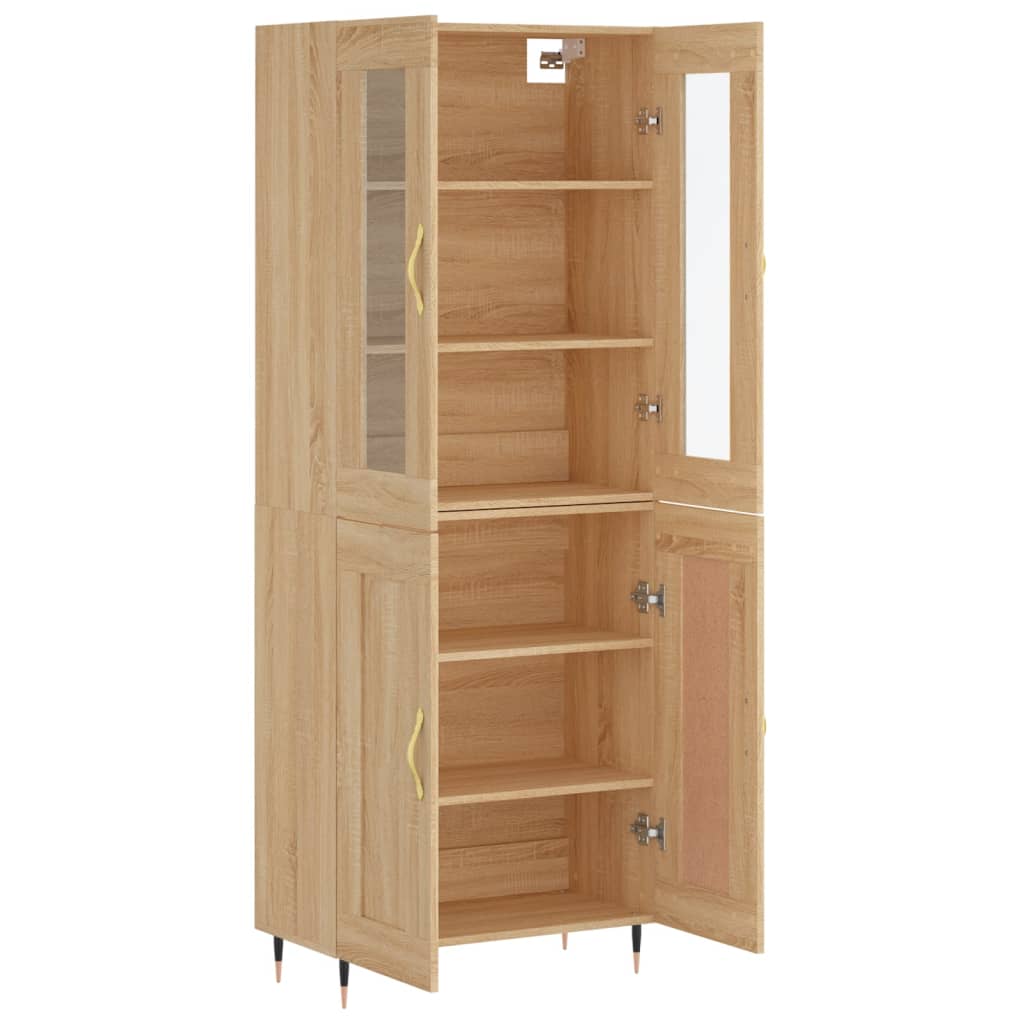 højskab 69,5x34x180 cm konstrueret træ sonoma-eg