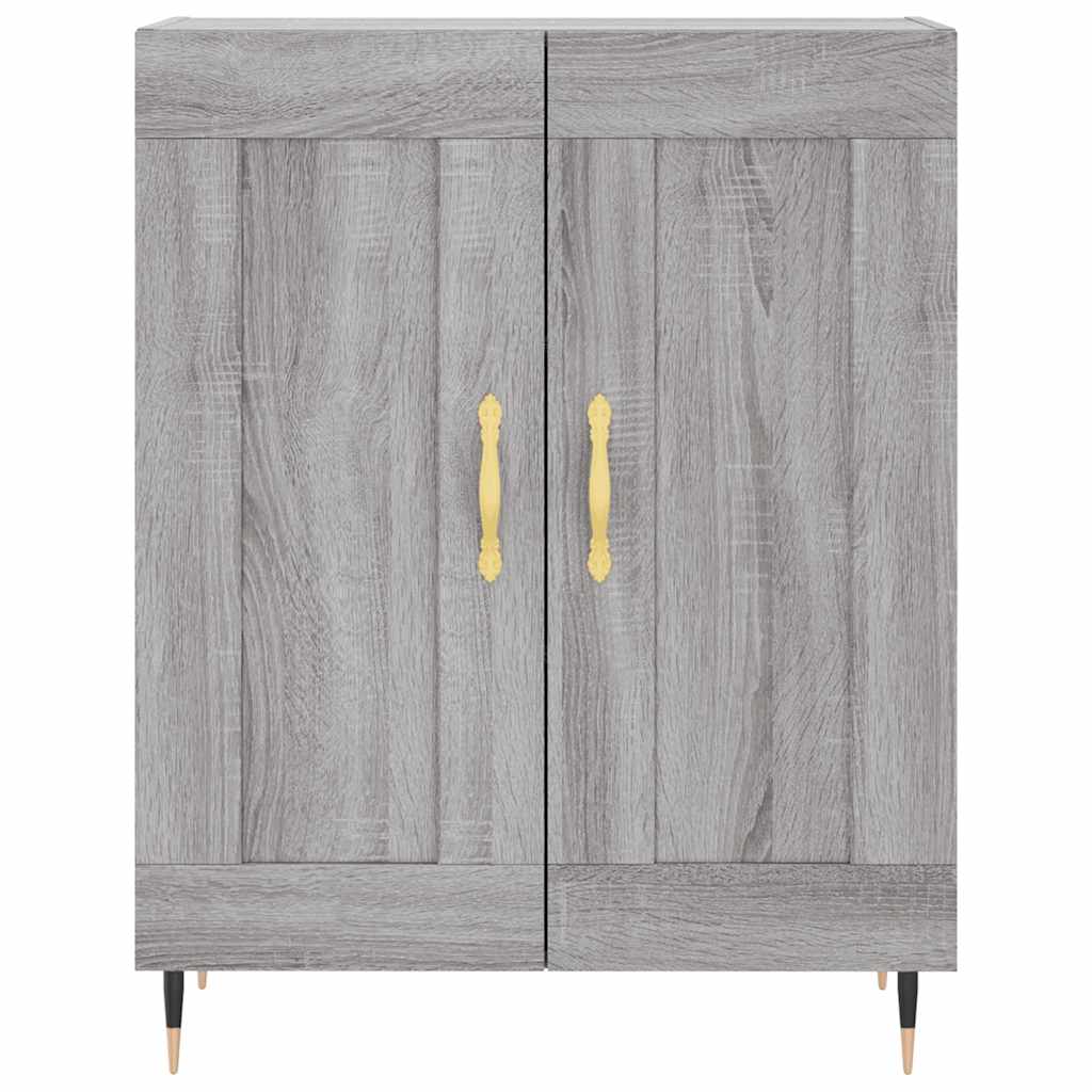 højskab 69,5x34x180 cm konstrueret træ grå sonoma-eg