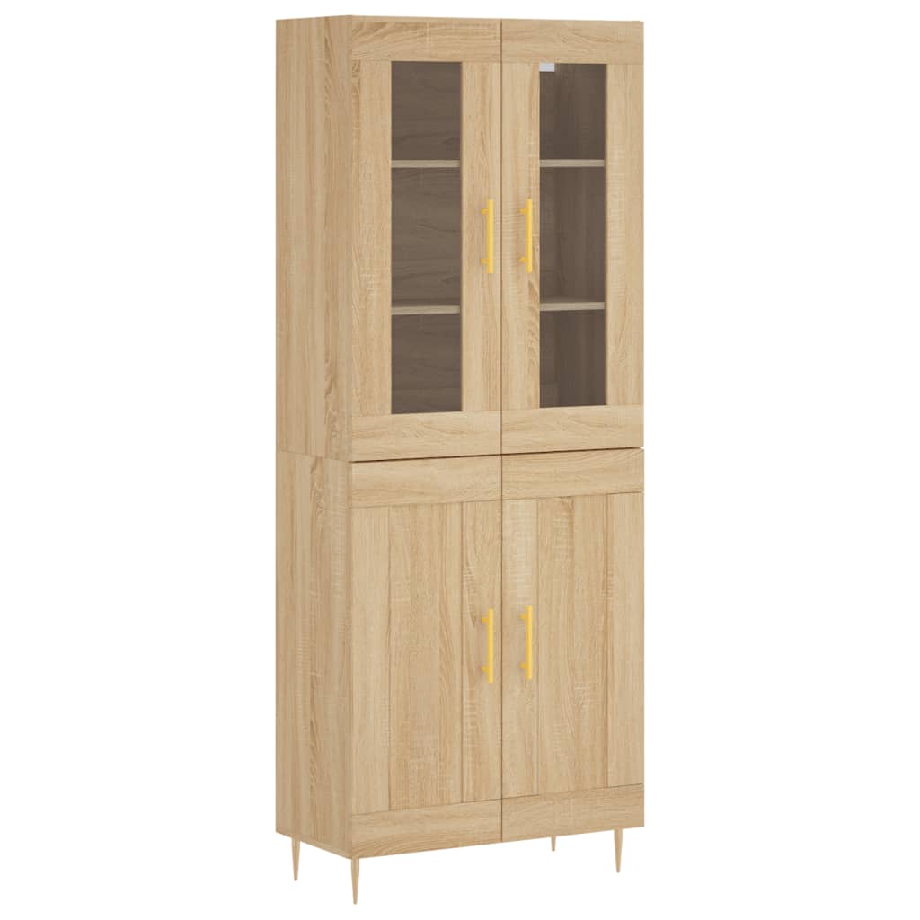 højskab 69,5x34x180 cm konstrueret træ sonoma-eg