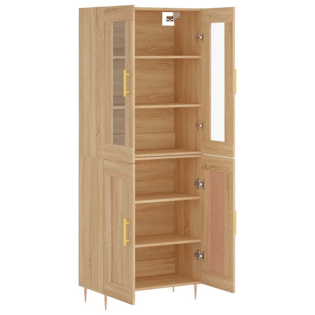 højskab 69,5x34x180 cm konstrueret træ sonoma-eg
