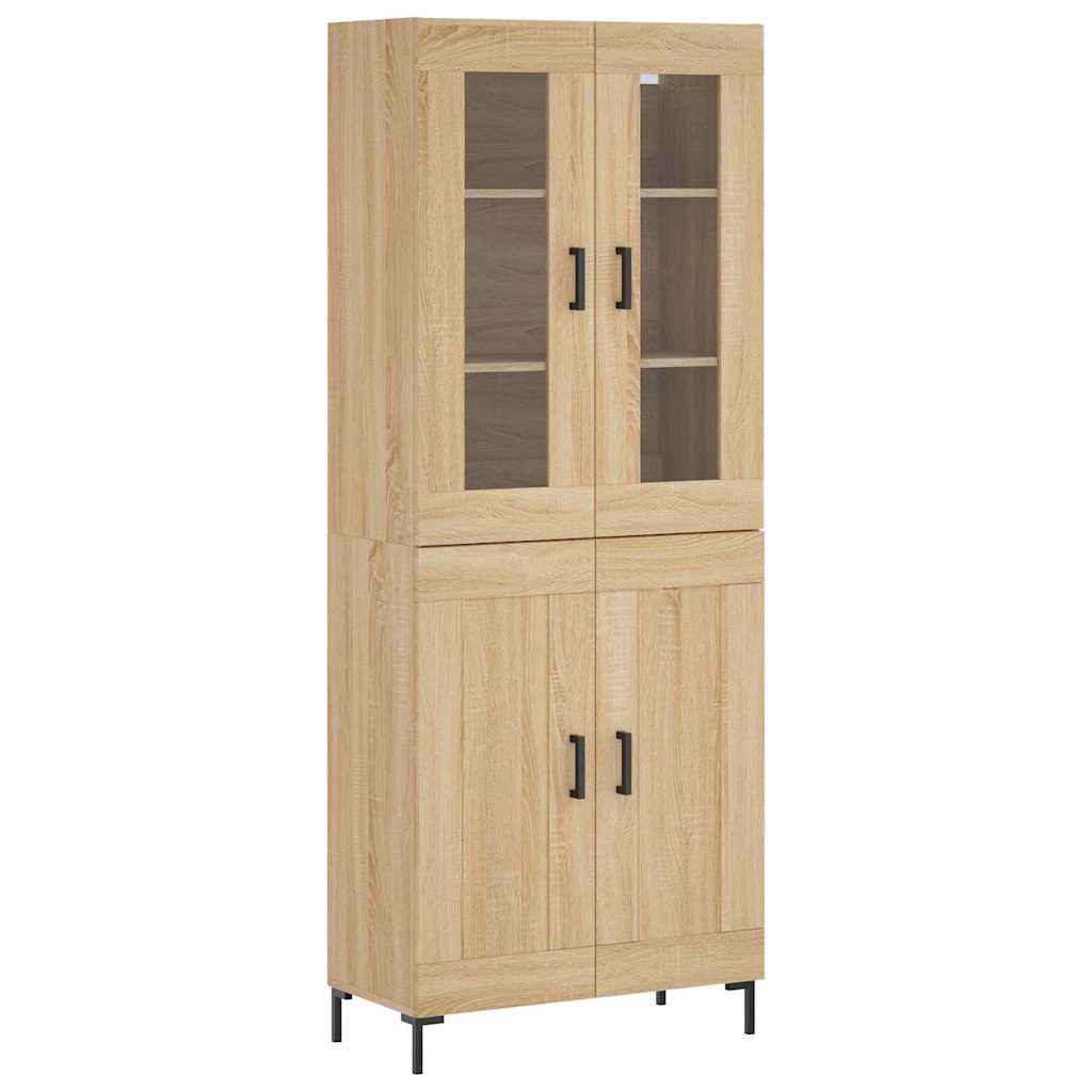 højskab 69,5x34x180 cm konstrueret træ sonoma-eg