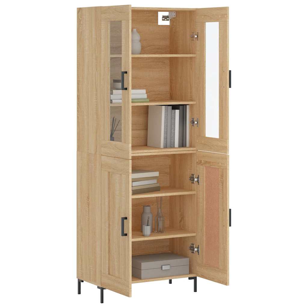 højskab 69,5x34x180 cm konstrueret træ sonoma-eg