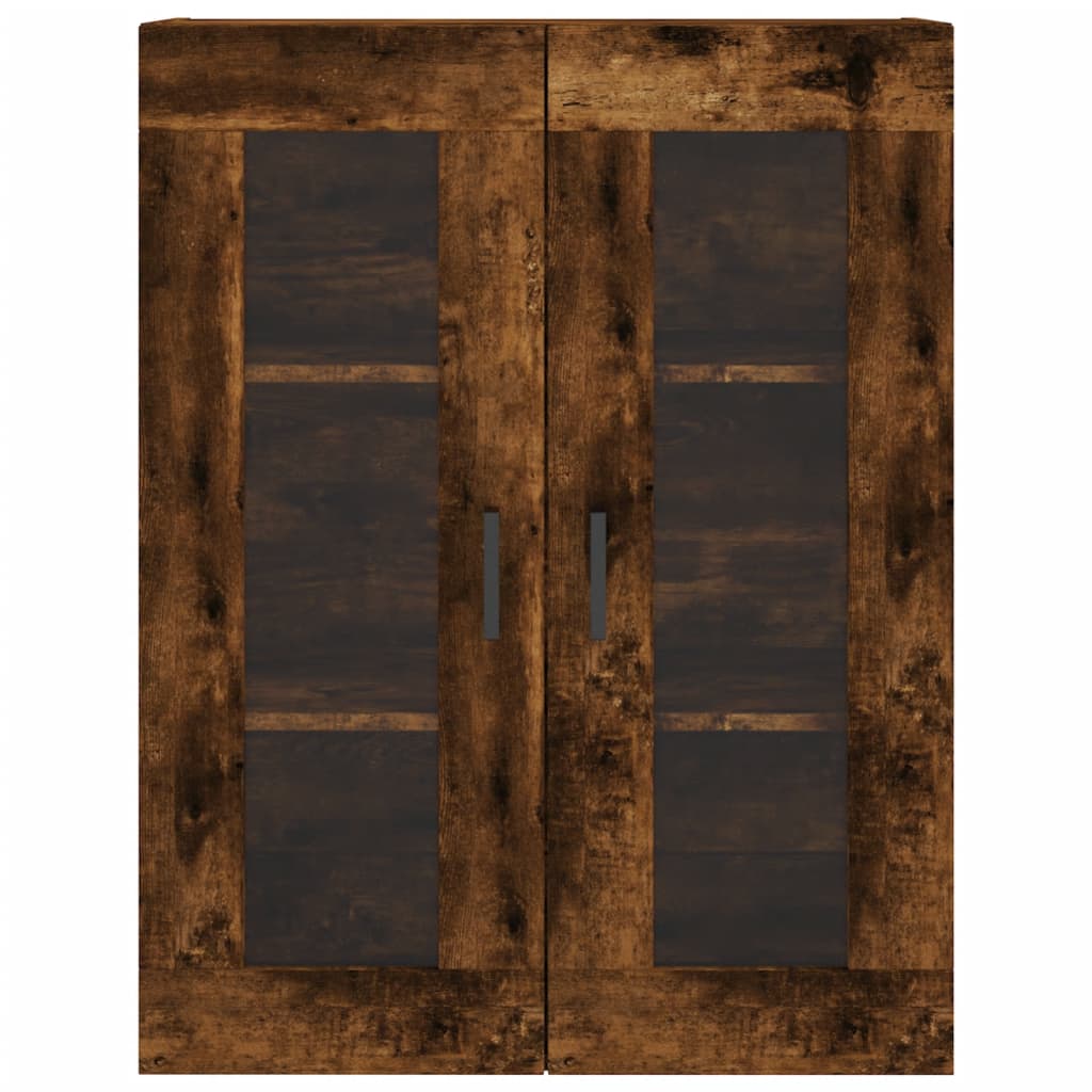 højskab 69,5x34x180 cm konstrueret træ røget egetræsfarve