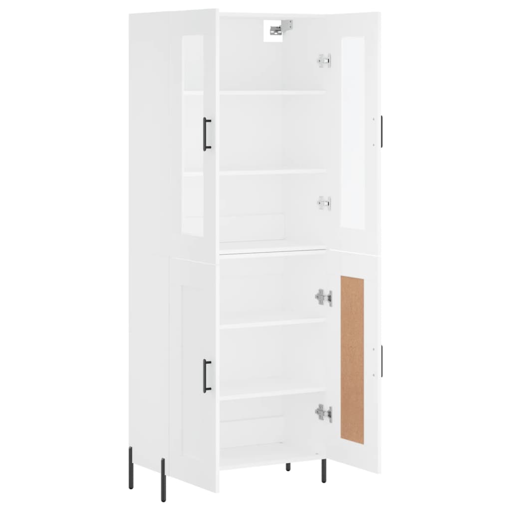 højskab 69,5x34x180 cm konstrueret træ hvid