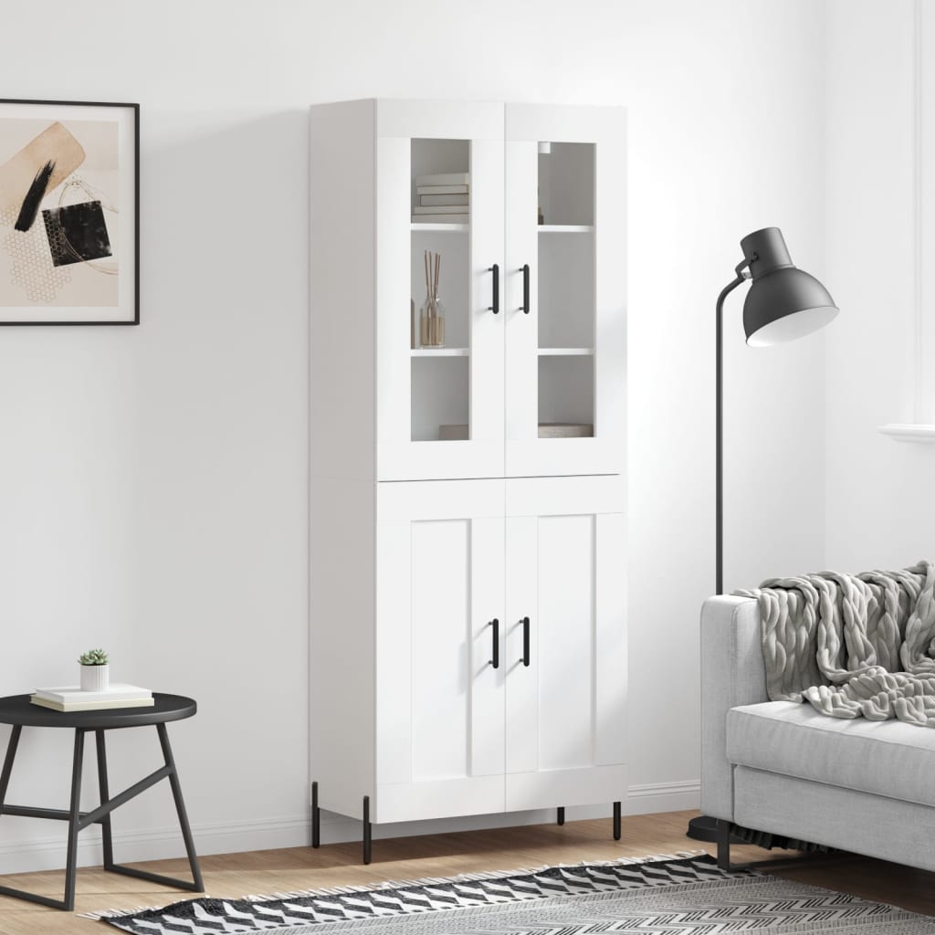 højskab 69,5x34x180 cm konstrueret træ hvid