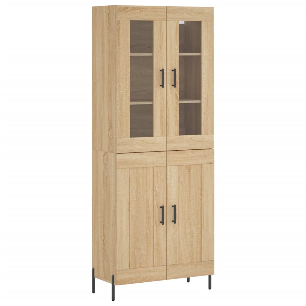 højskab 69,5x34x180 cm konstrueret træ sonoma-eg