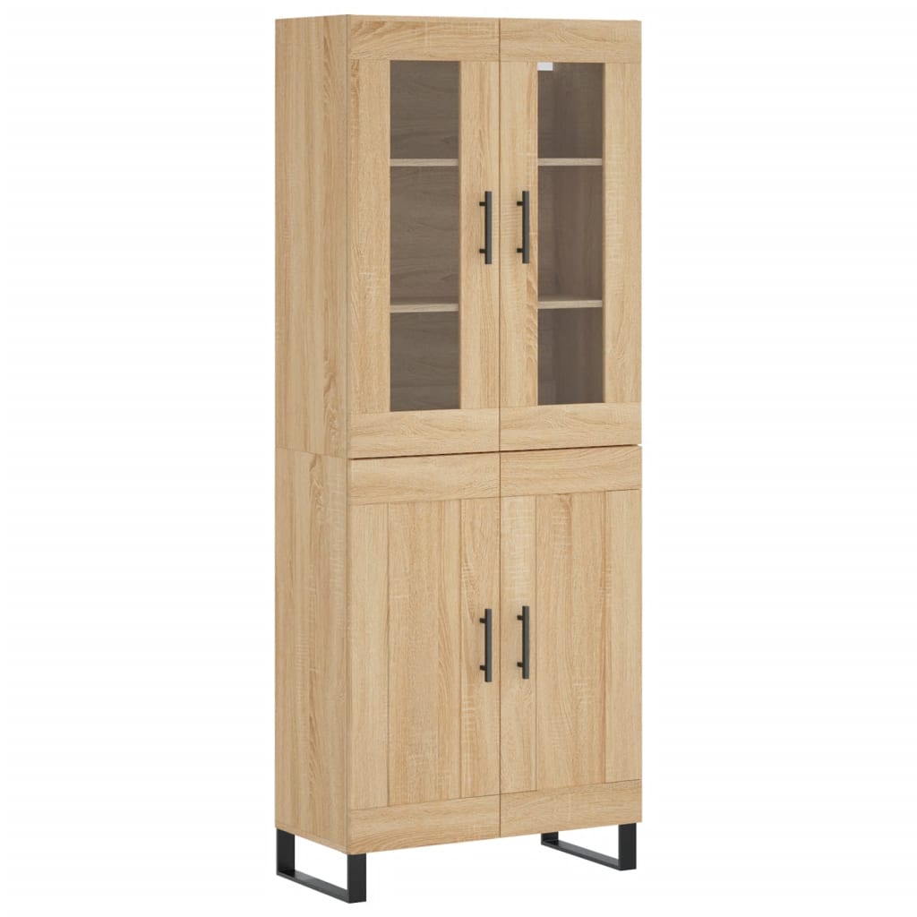 højskab 69,5x34x180 cm konstrueret træ sonoma-eg