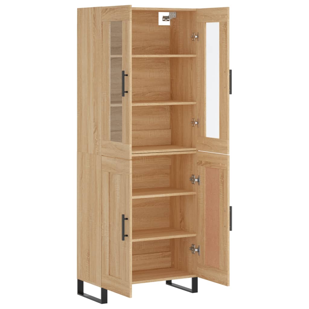 højskab 69,5x34x180 cm konstrueret træ sonoma-eg