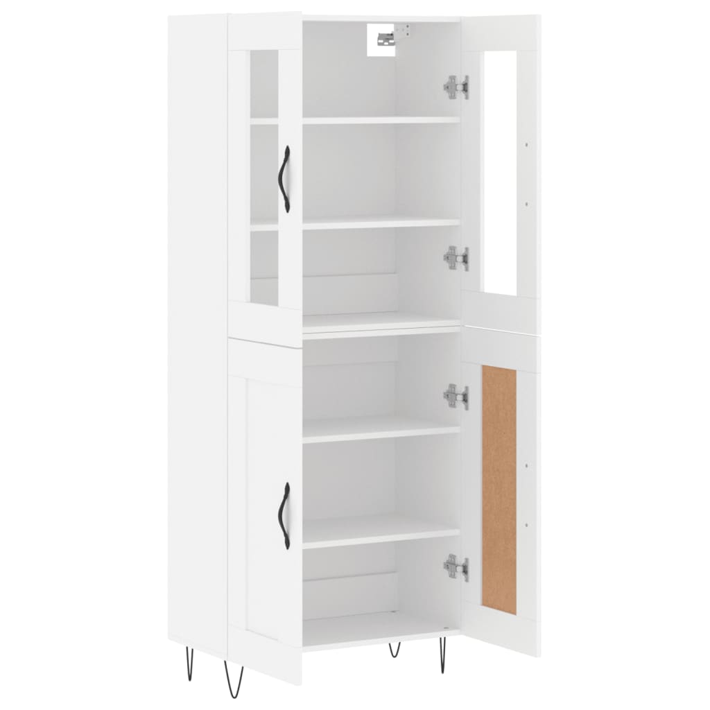 højskab 69,5x34x180 cm konstrueret træ hvid