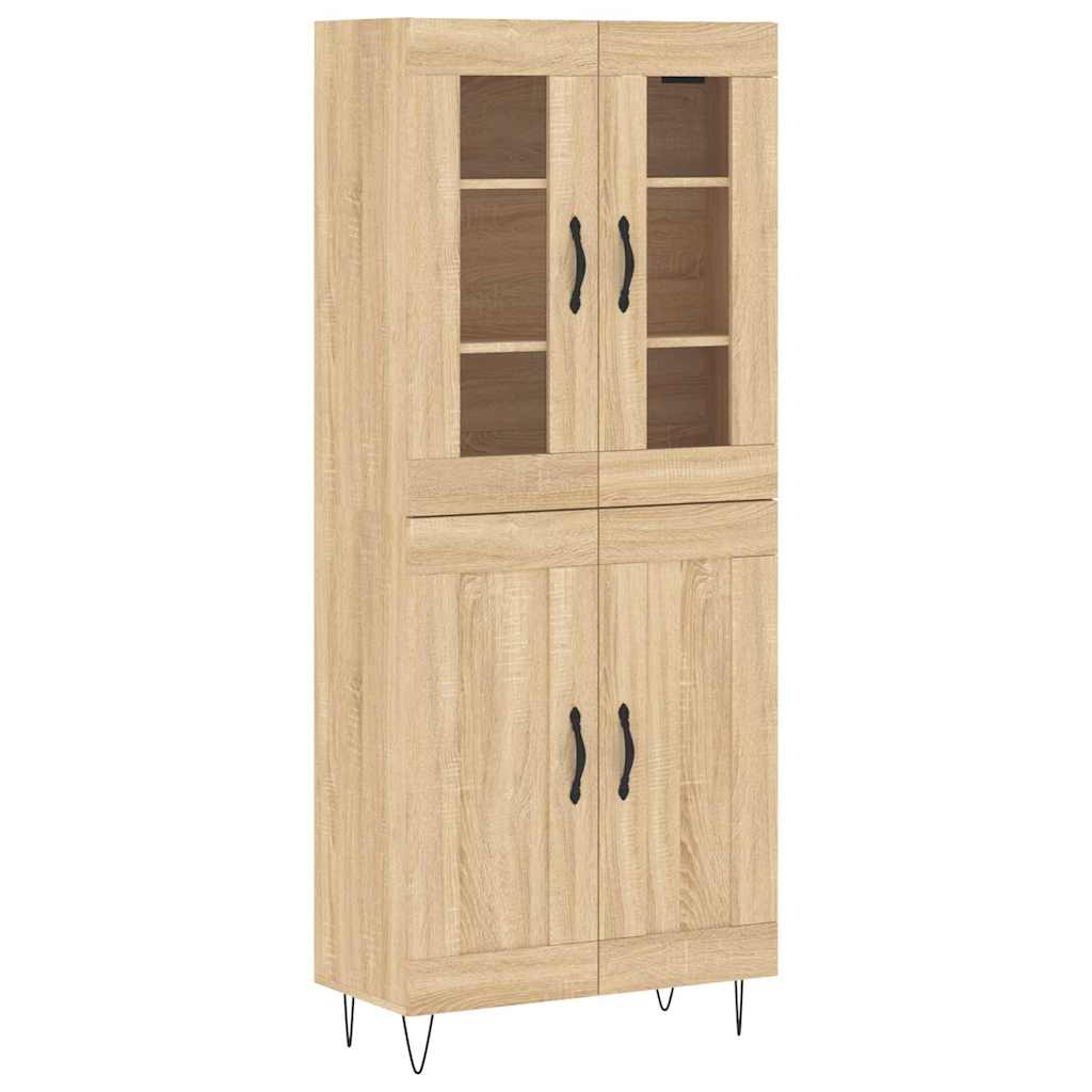 højskab 69,5x34x180 cm konstrueret træ sonoma-eg
