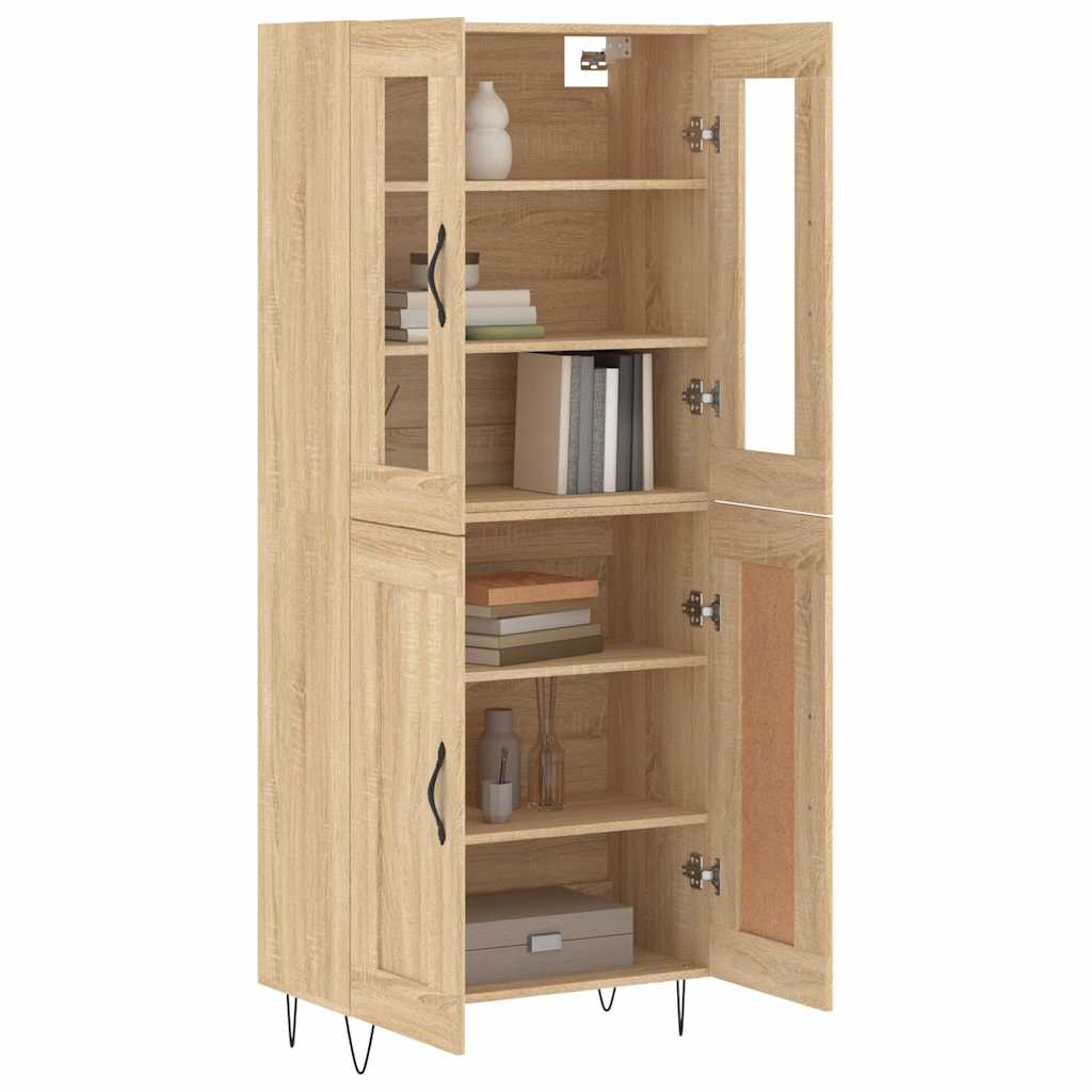 højskab 69,5x34x180 cm konstrueret træ sonoma-eg