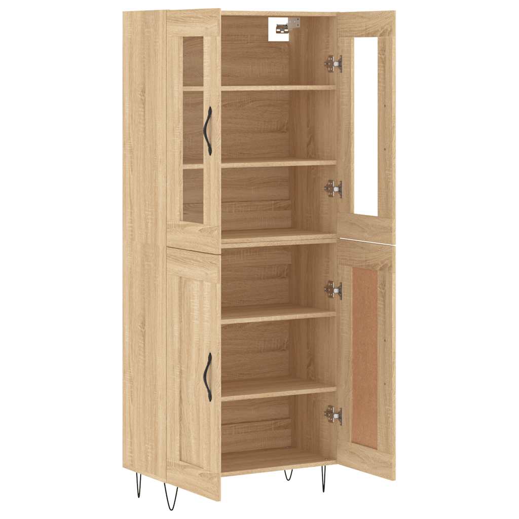 højskab 69,5x34x180 cm konstrueret træ sonoma-eg