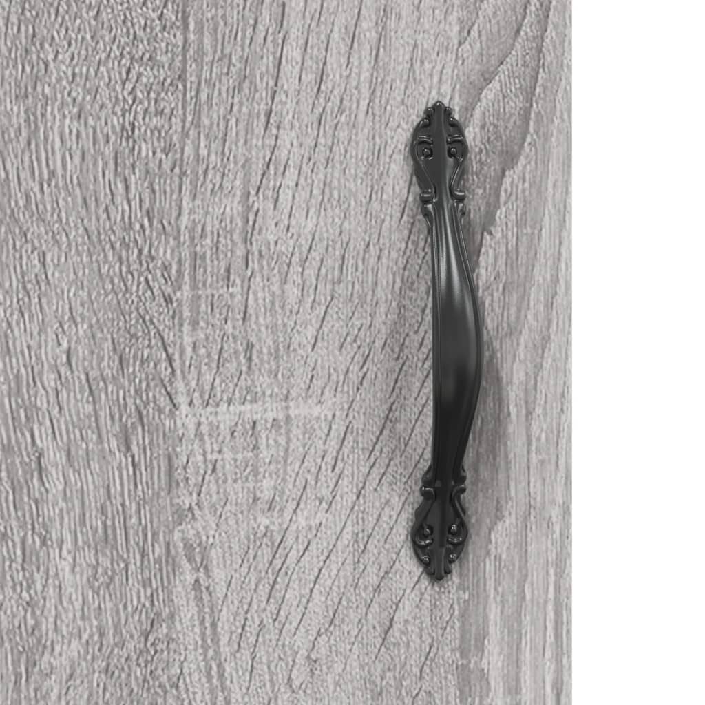 højskab 69,5x34x180 cm konstrueret træ grå sonoma-eg