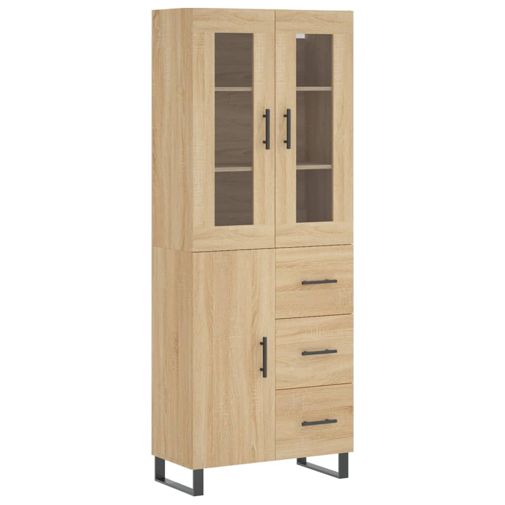 højskab 69,5x34x180 cm konstrueret træ sonoma-eg