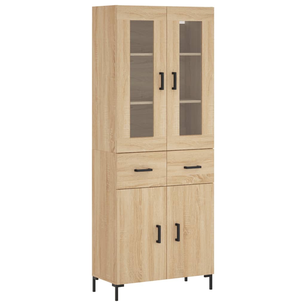 højskab 69,5x34x180 cm konstrueret træ sonoma-eg