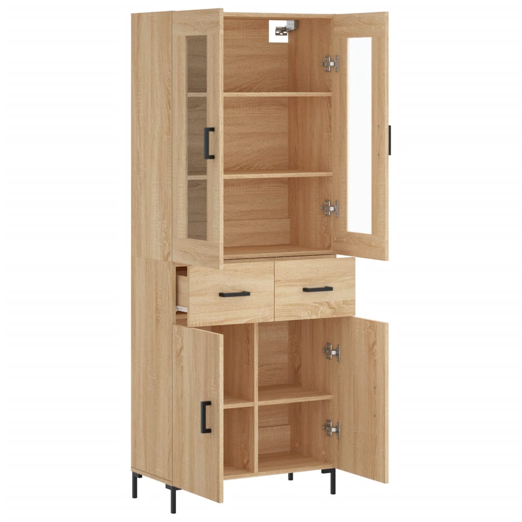 højskab 69,5x34x180 cm konstrueret træ sonoma-eg
