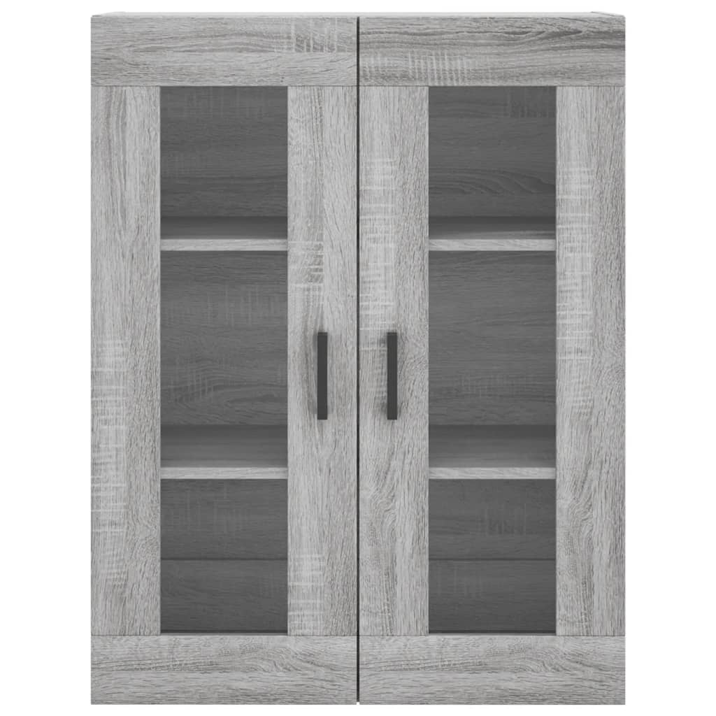 højskab 69,5x34x180 cm konstrueret træ grå sonoma-eg