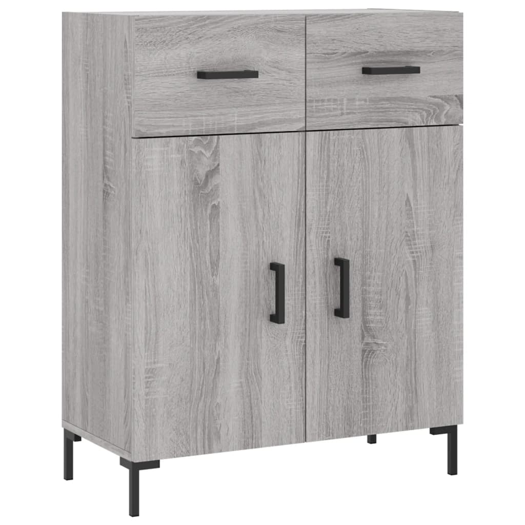 højskab 69,5x34x180 cm konstrueret træ grå sonoma-eg