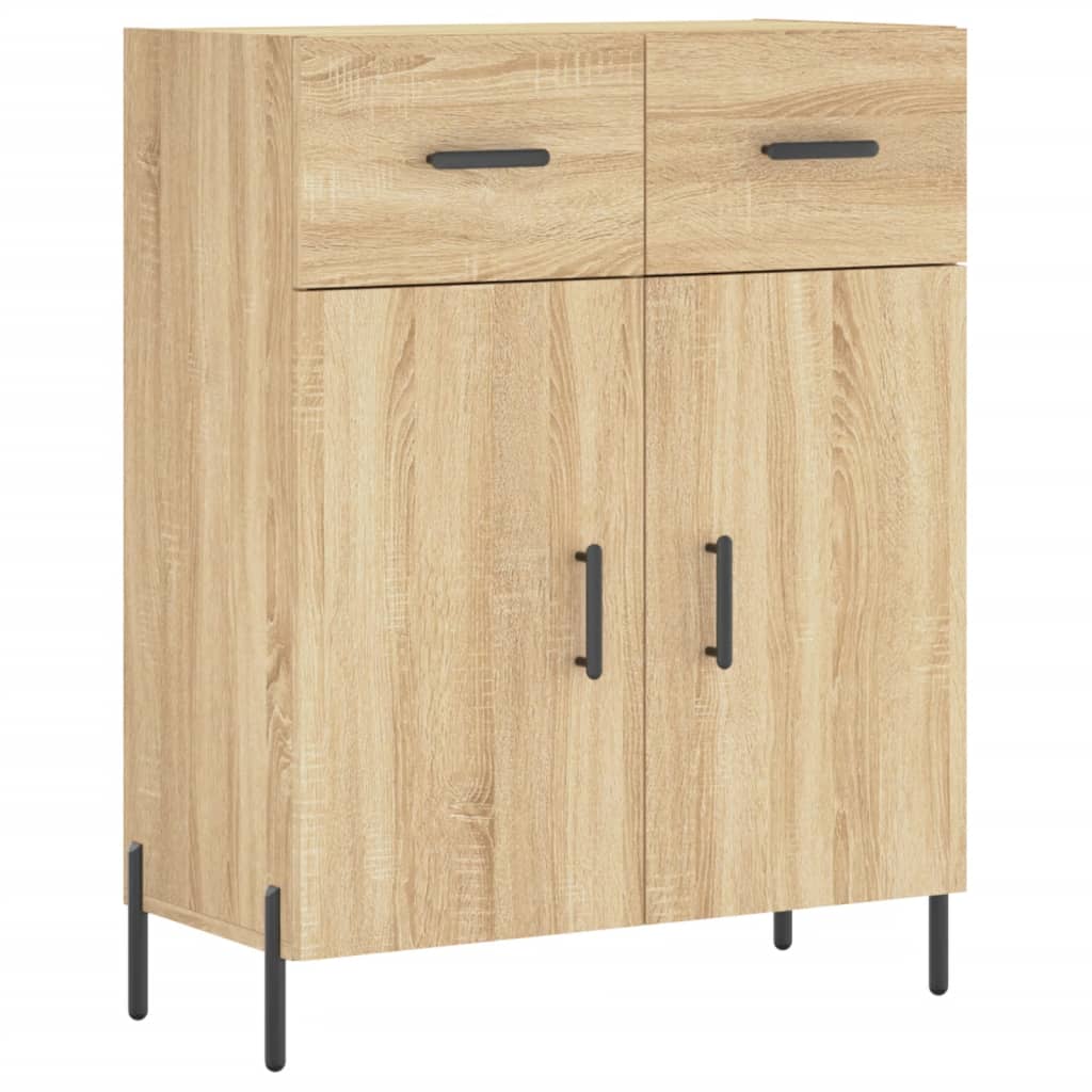 højskab 69,5x34x180 cm konstrueret træ sonoma-eg
