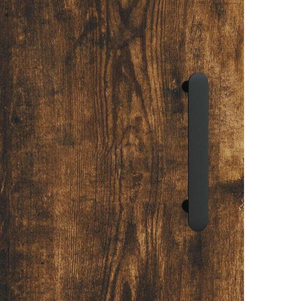 højskab 69,5x34x180 cm konstrueret træ røget egetræsfarve