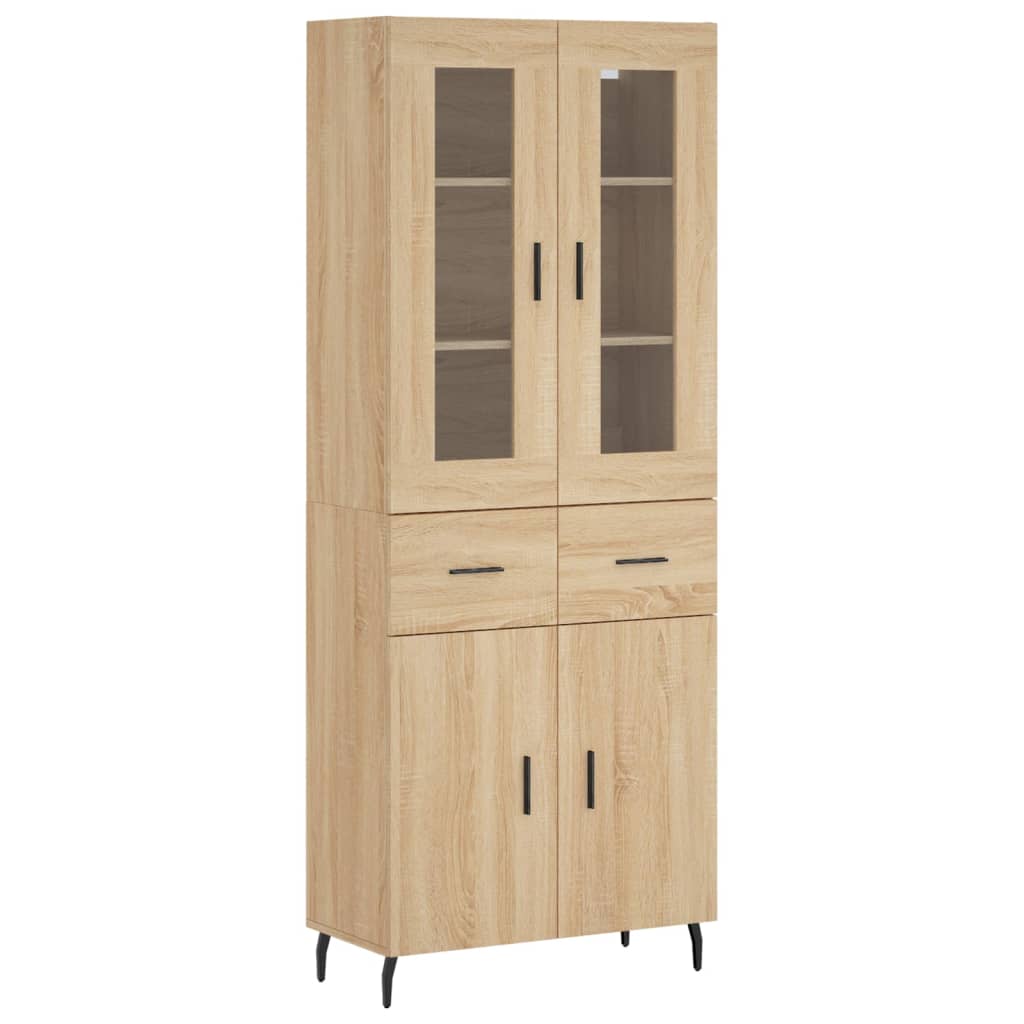 højskab 69,5x34x180 cm konstrueret træ sonoma-eg