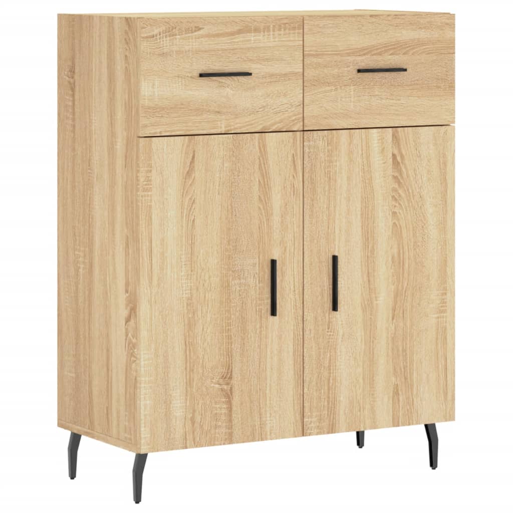 højskab 69,5x34x180 cm konstrueret træ sonoma-eg