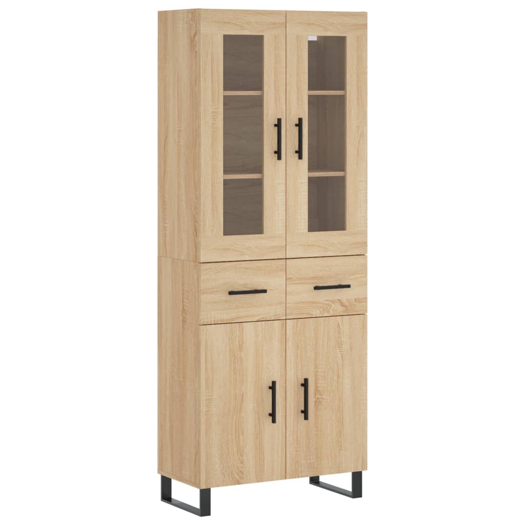 højskab 69,5x34x180 cm konstrueret træ sonoma-eg
