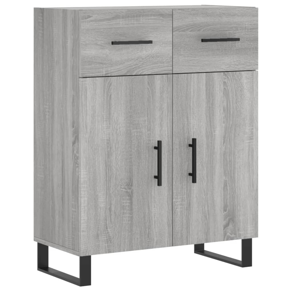 højskab 69,5x34x180 cm konstrueret træ grå sonoma-eg
