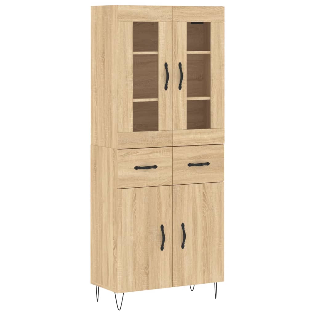 højskab 69,5x34x180 cm konstrueret træ sonoma-eg