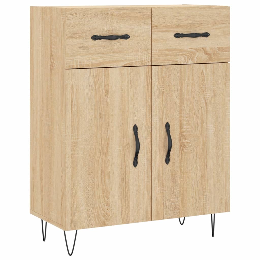højskab 69,5x34x180 cm konstrueret træ sonoma-eg