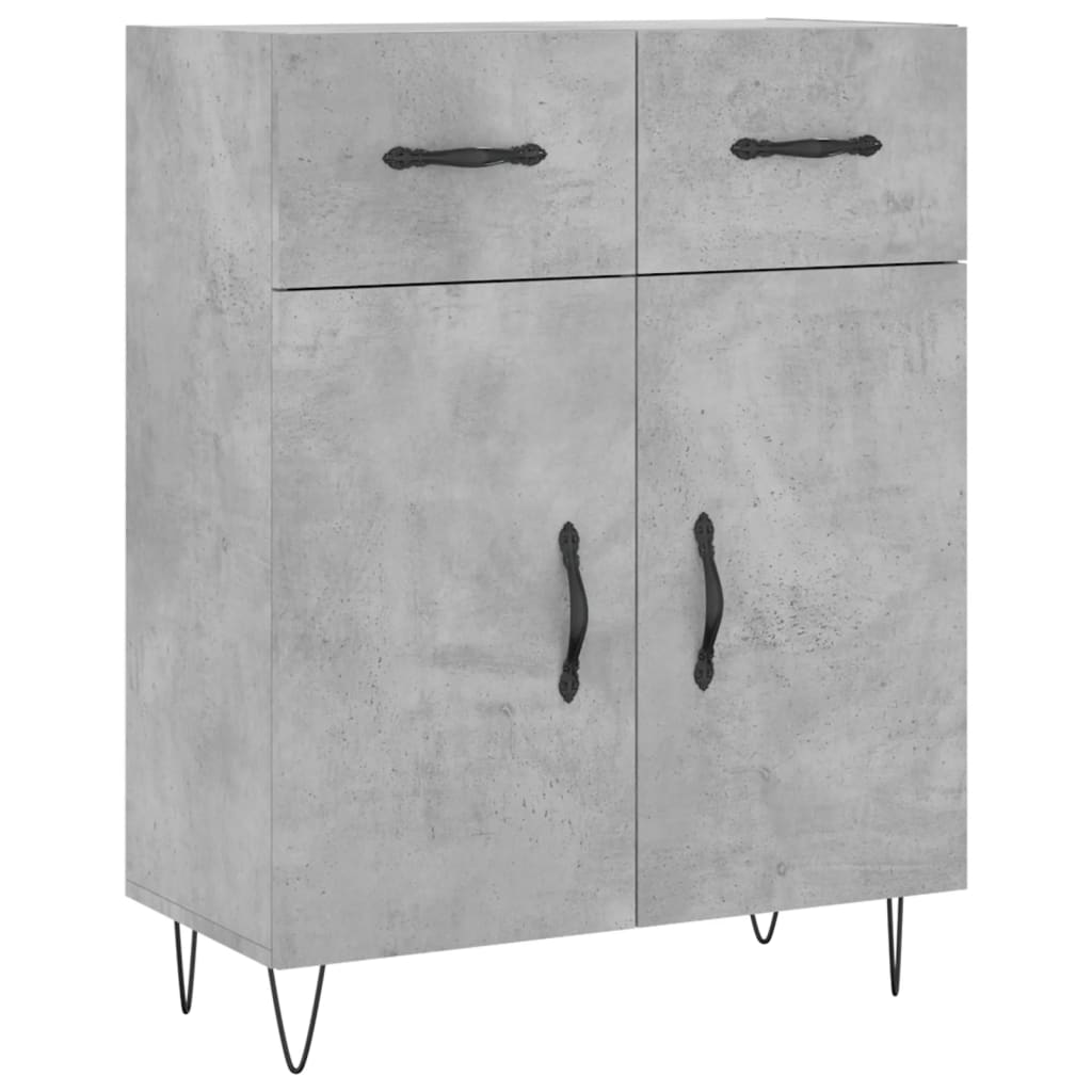 højskab 69,5x34x180 cm konstrueret træ betongrå