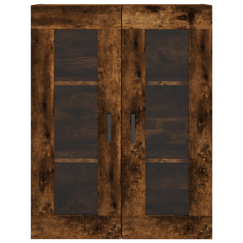højskab 69,5x34x180 cm konstrueret træ røget egetræsfarve