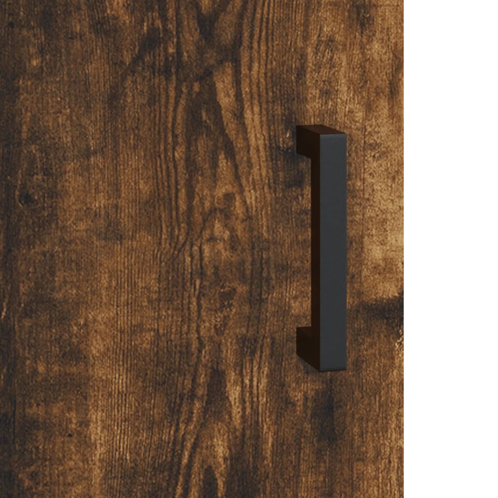 højskab 69,5x34x180 cm konstrueret træ røget egetræsfarve