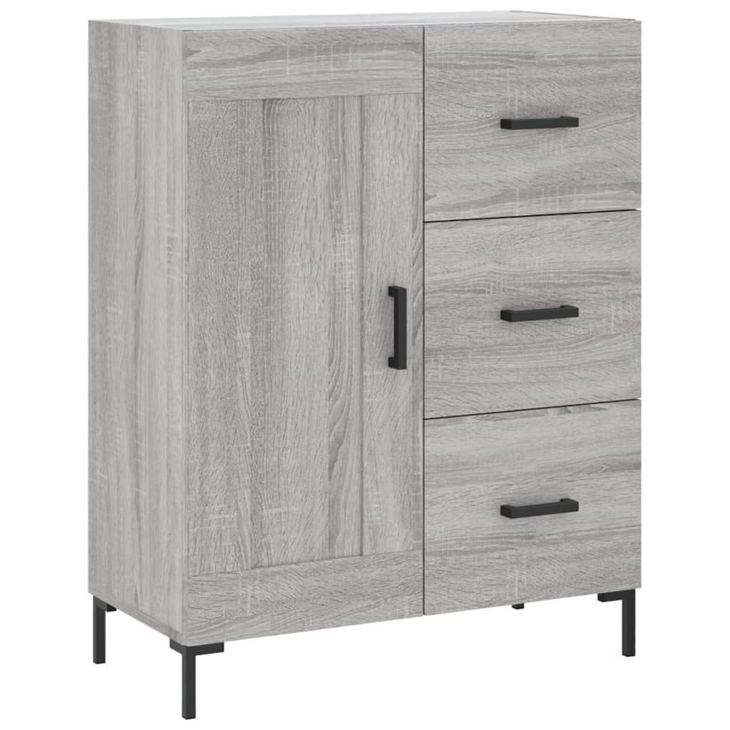 højskab 69,5x34x180 cm konstrueret træ grå sonoma-eg