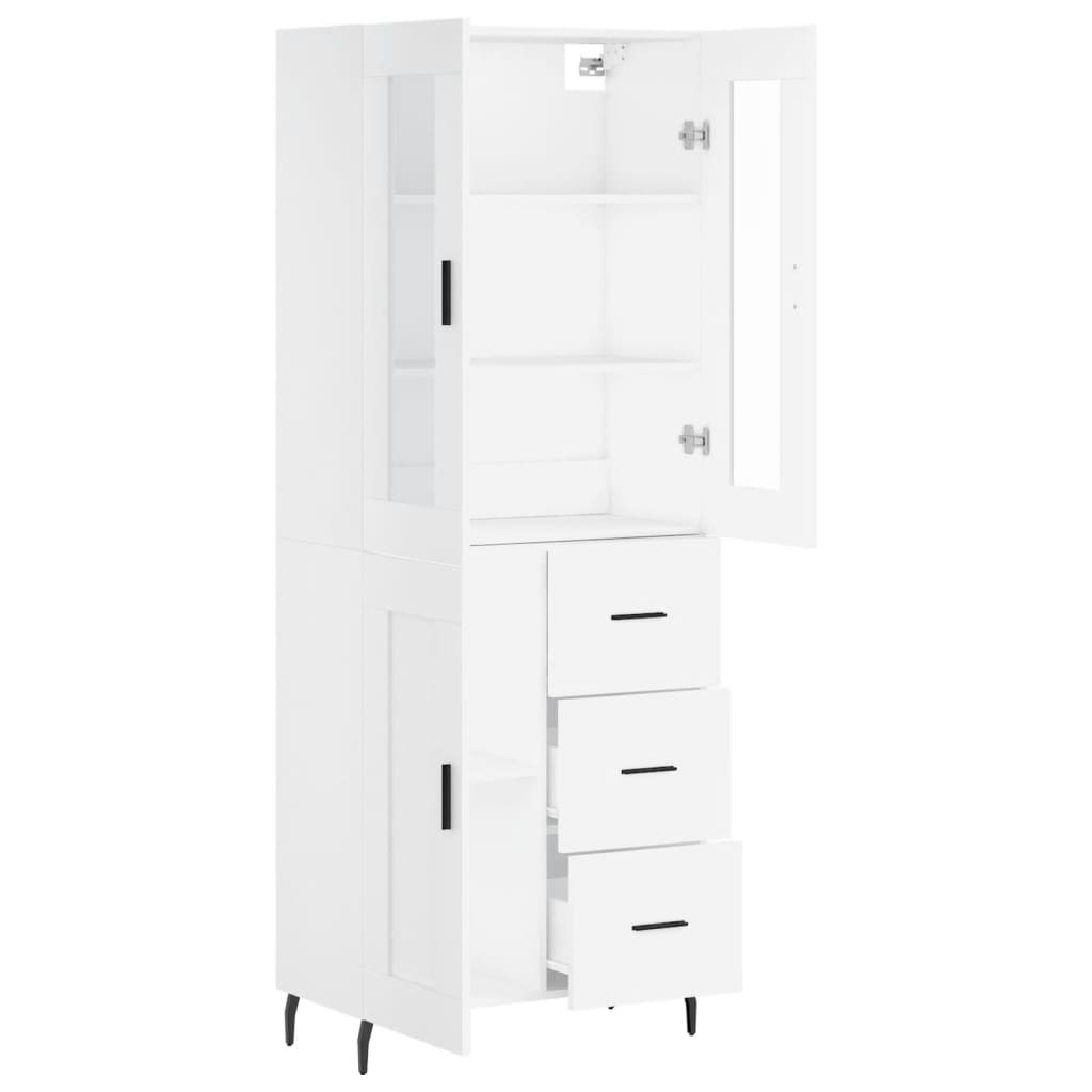 højskab 69,5x34x180 cm konstrueret træ hvid