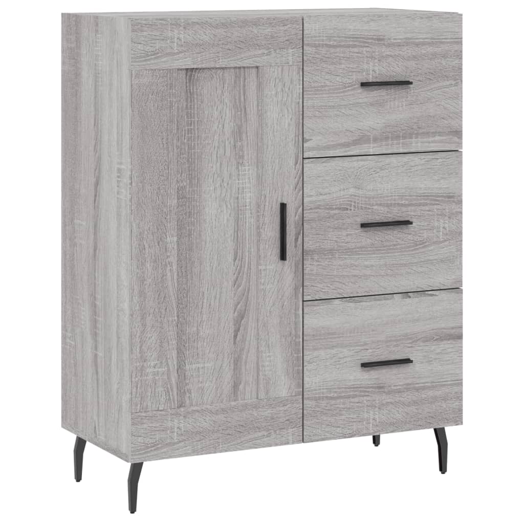 højskab 69,5x34x180 cm konstrueret træ grå sonoma-eg
