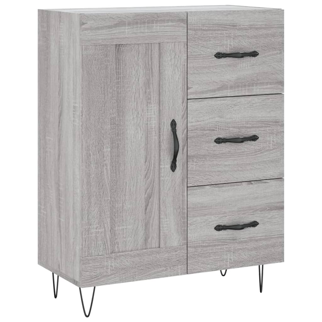 højskab 69,5x34x180 cm konstrueret træ grå sonoma-eg