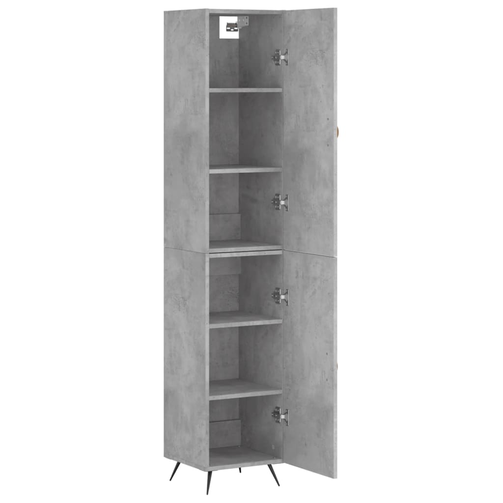 skab 34,5x34x180 cm konstrueret træ betongrå