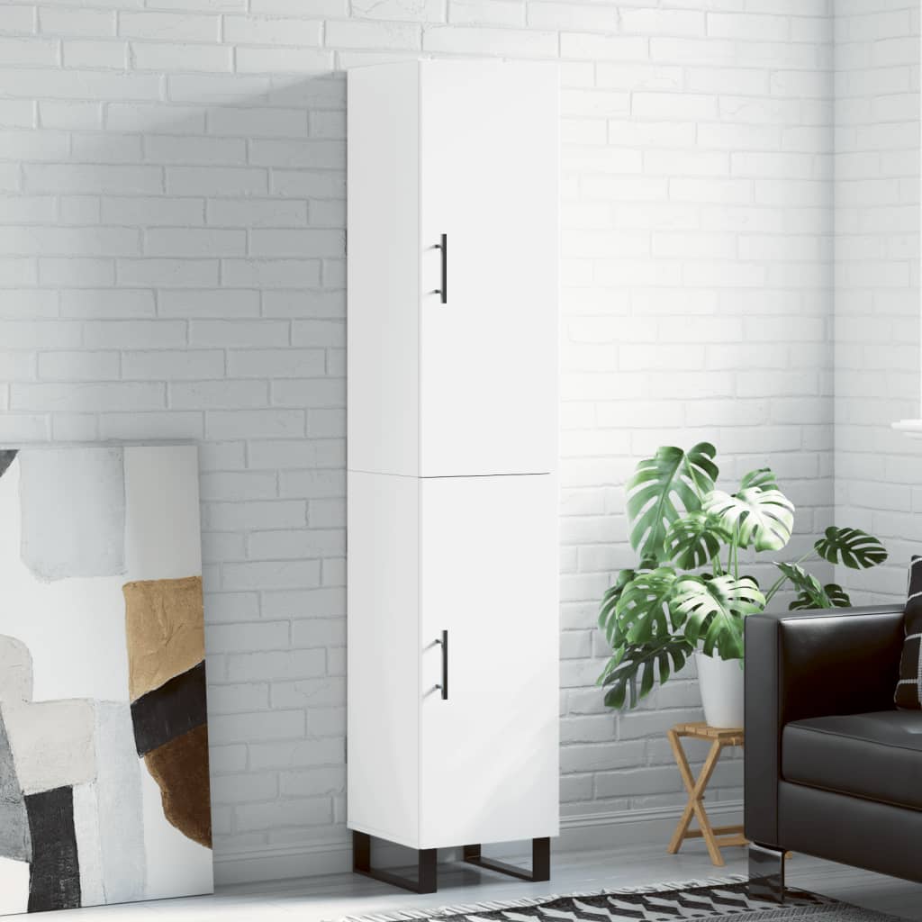 skab 34,5x34x180 cm konstrueret træ hvid