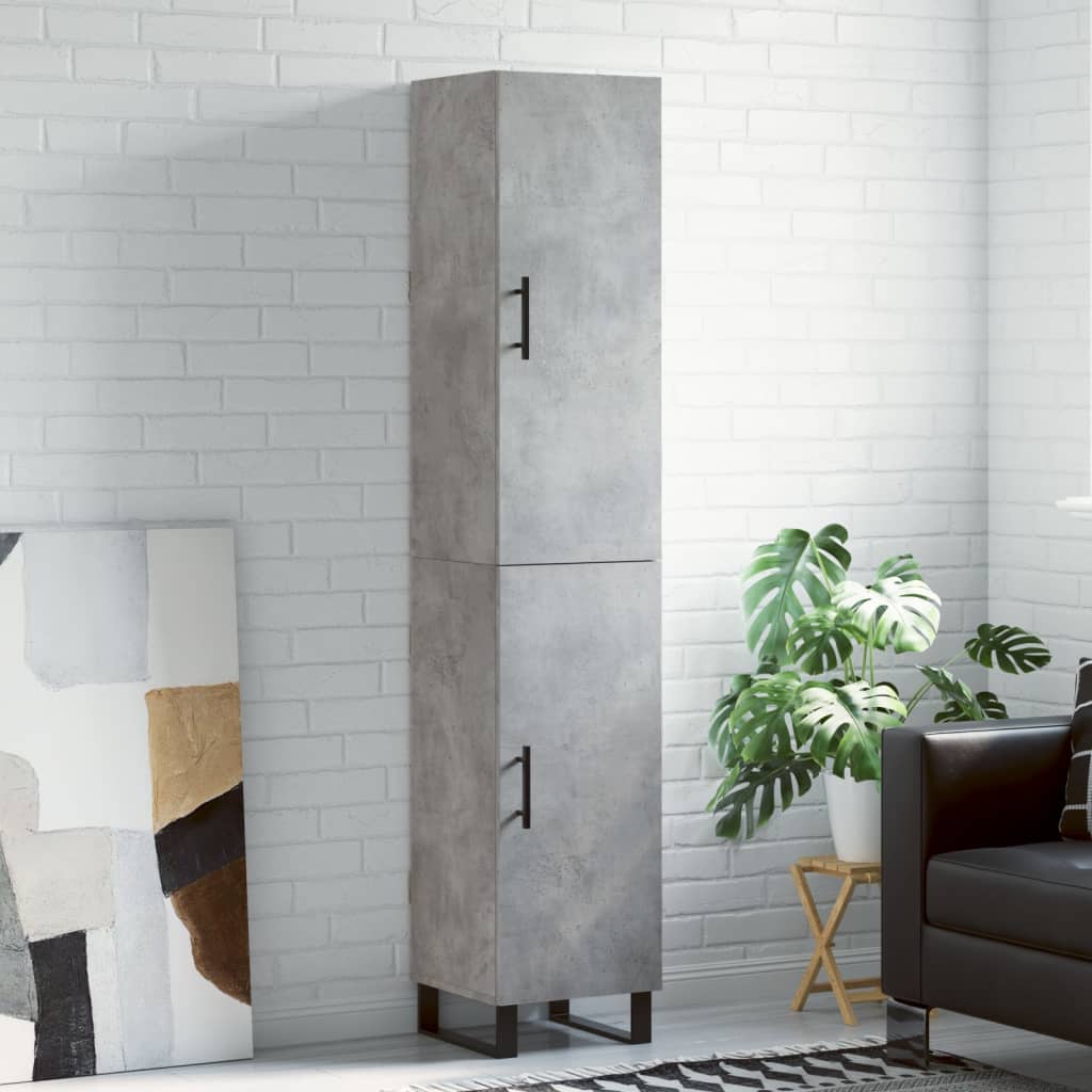 skab 34,5x34x180 cm konstrueret træ betongrå