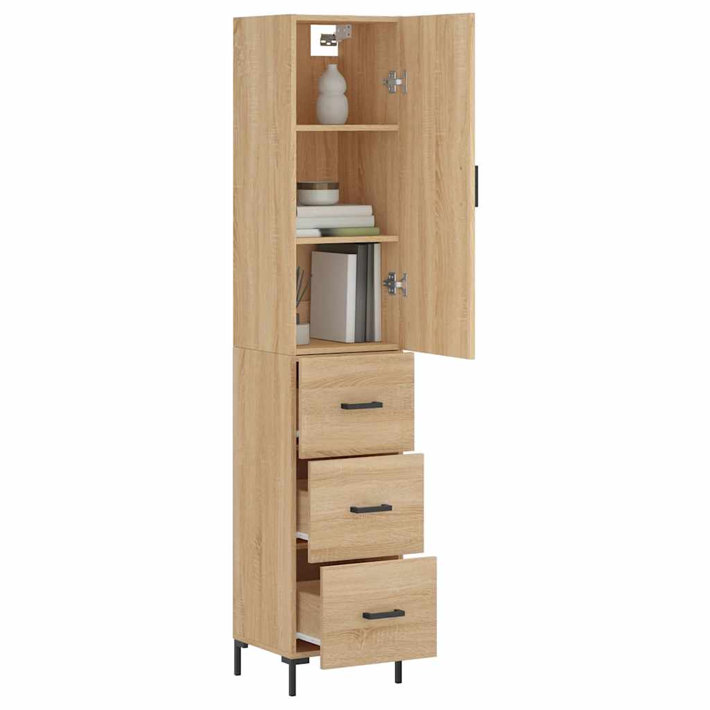 skab 34,5x34x180 cm konstrueret træ sonoma-eg