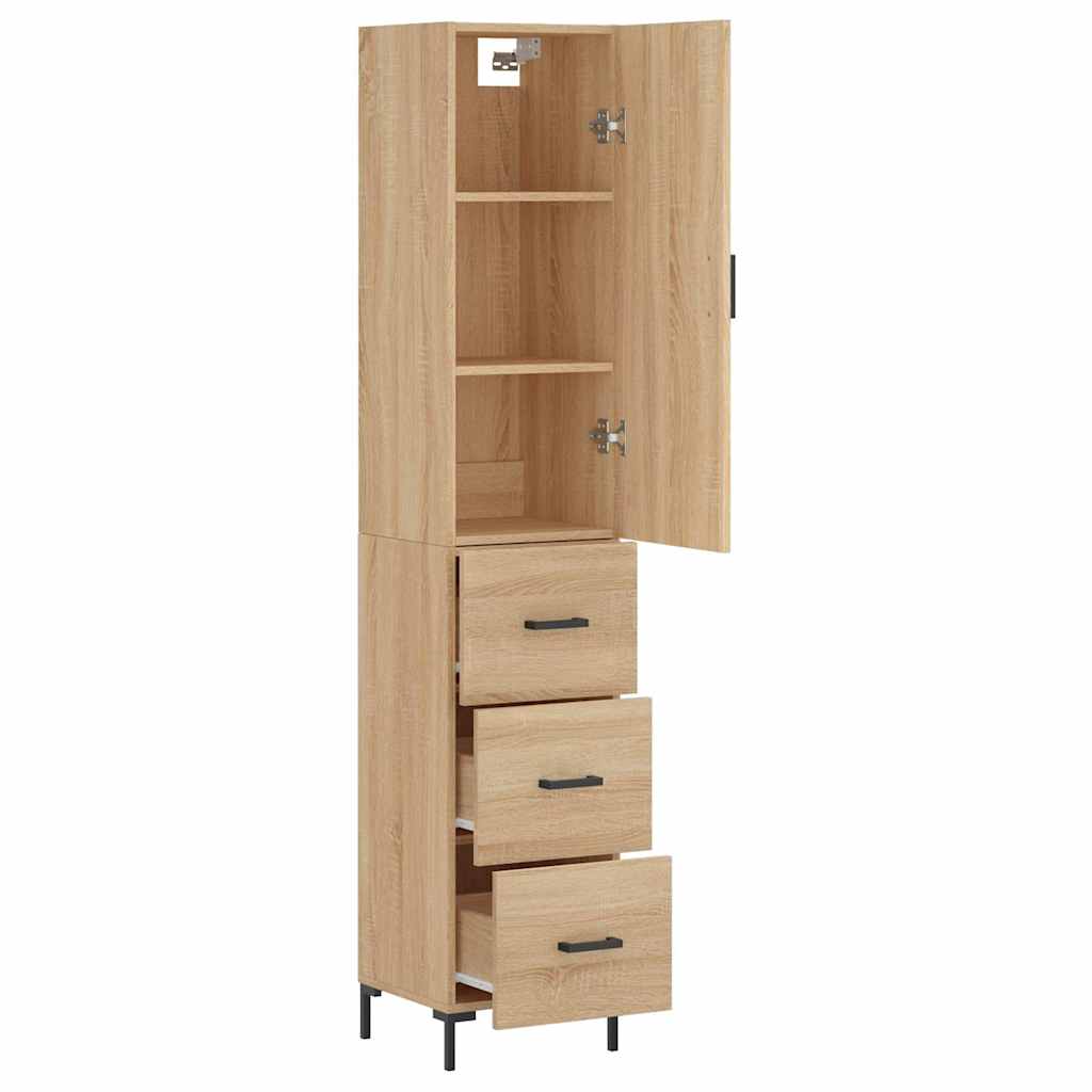skab 34,5x34x180 cm konstrueret træ sonoma-eg