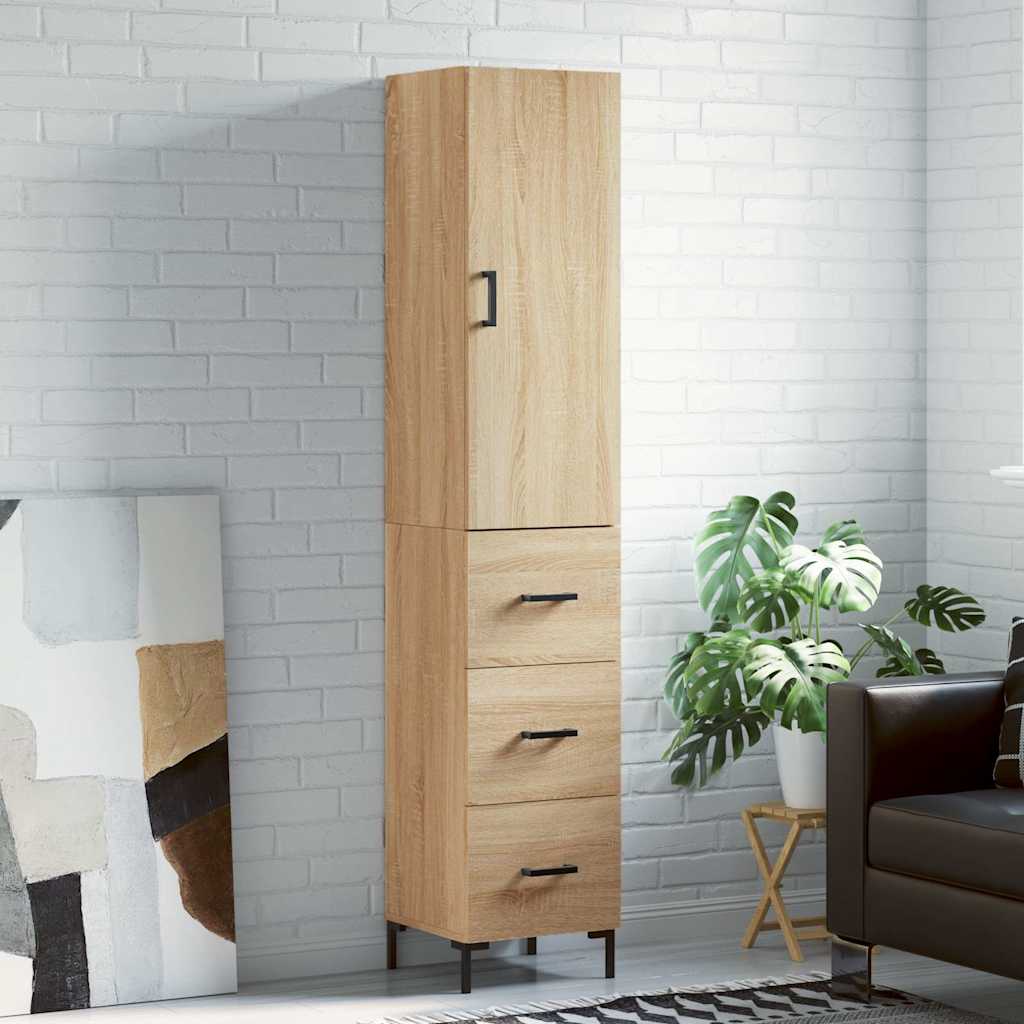 skab 34,5x34x180 cm konstrueret træ sonoma-eg