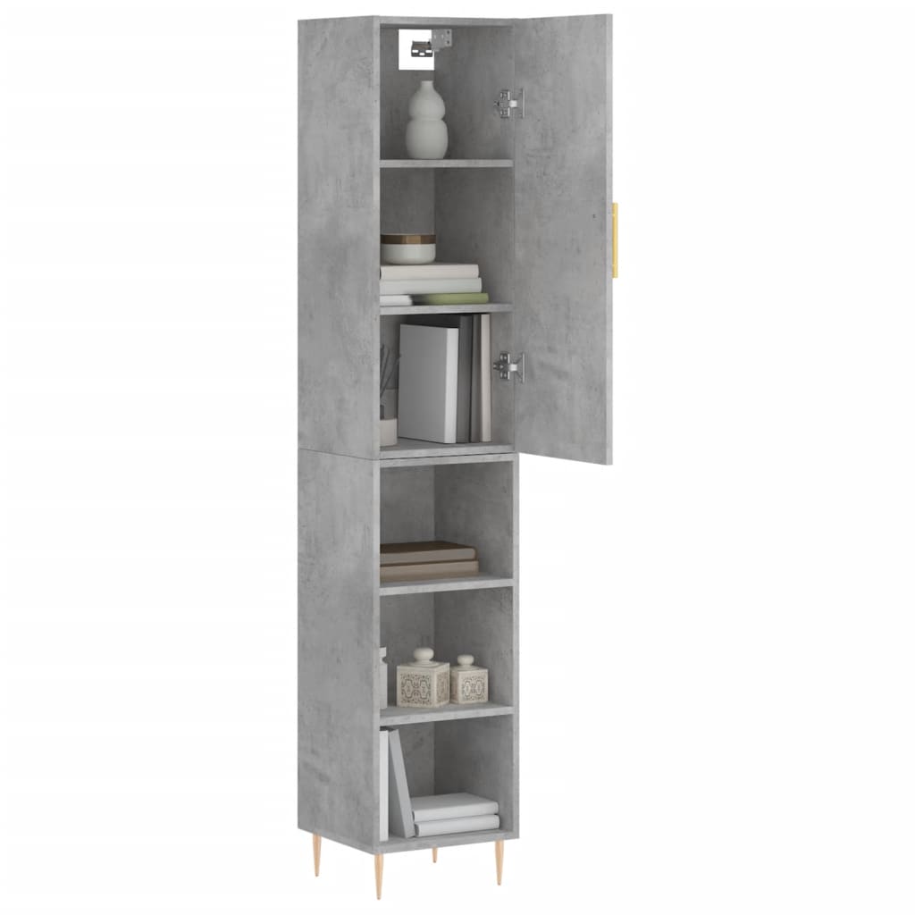 skab 34,5x34x180 cm konstrueret træ betongrå