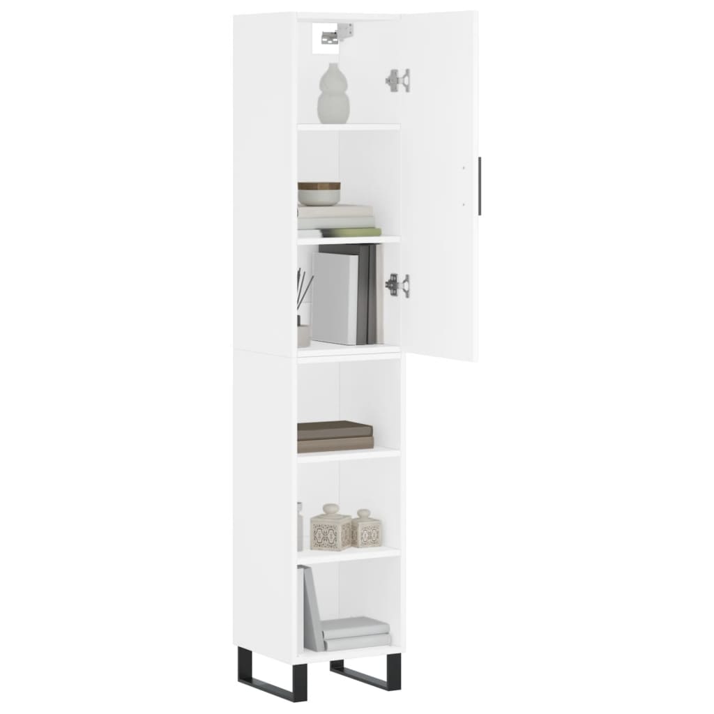 skab 34,5x34x180 cm konstrueret træ hvid