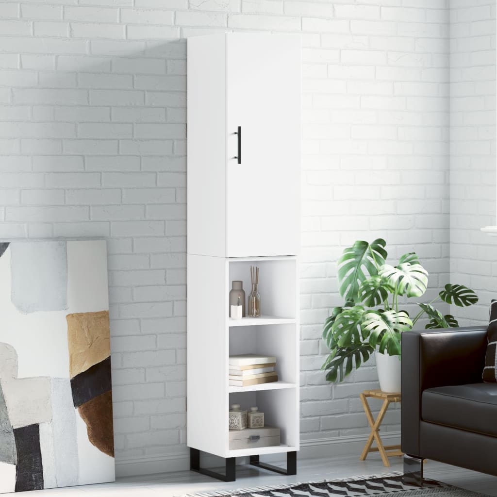 skab 34,5x34x180 cm konstrueret træ hvid