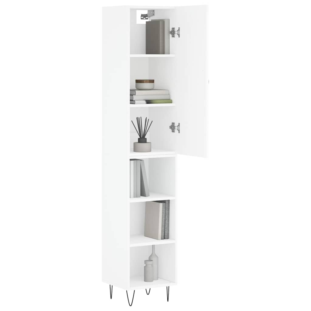 skab 34,5x34x180 cm konstrueret træ hvid