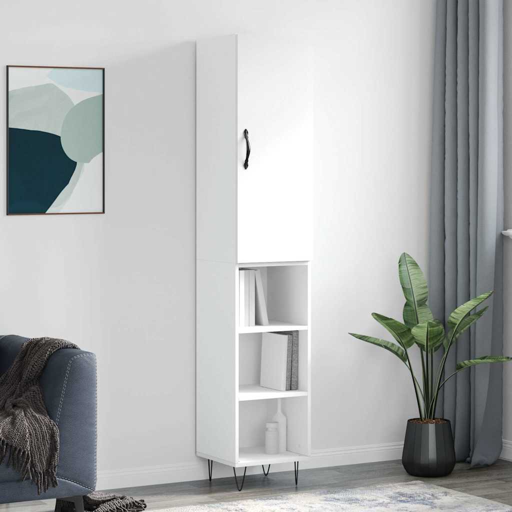 skab 34,5x34x180 cm konstrueret træ hvid