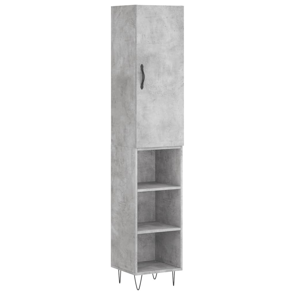 skab 34,5x34x180 cm konstrueret træ betongrå