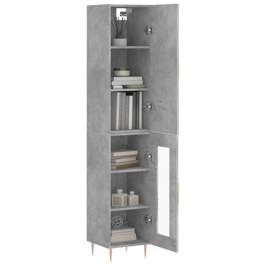 skab 34,5x34x180 cm konstrueret træ betongrå